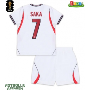 England Bukayo Saka #7 Hemmaställ Barn VM 2026 Kortärmad (+ Korta byxor)